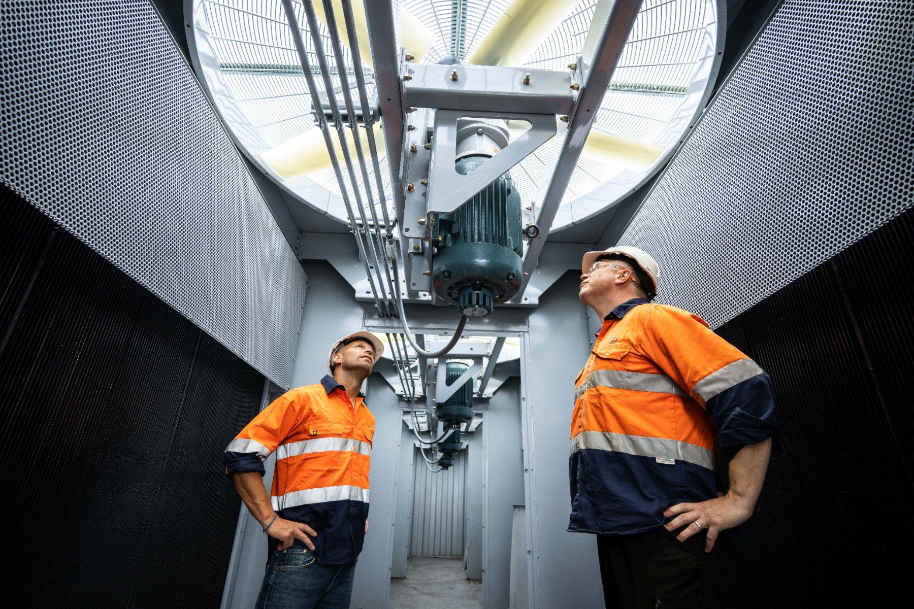 DAME engineers at a cooling unit